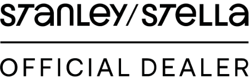 Black text reading 'stanley/stella' above a horizontal line and 'OFFICIAL DEALER' on a white background.